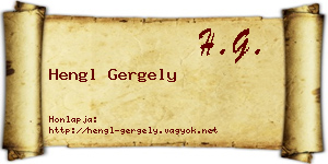 Hengl Gergely névjegykártya